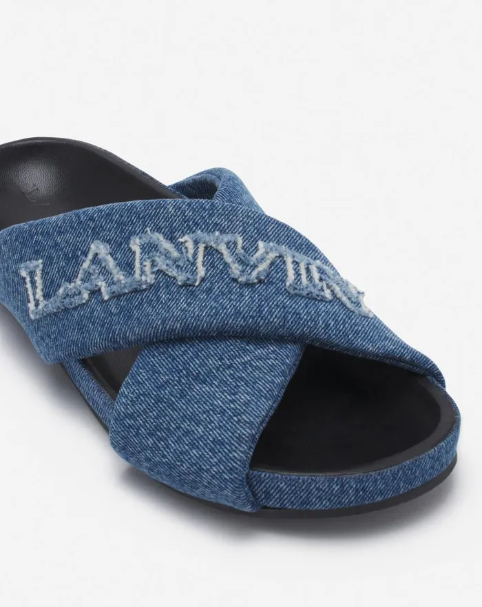 Men Sandals Lanvin Lanvin Tinkle Sandals In Denim Denim Blue Men Sandals Lanvin Lanvin Tinkle Sandals In Denim Denim Blue