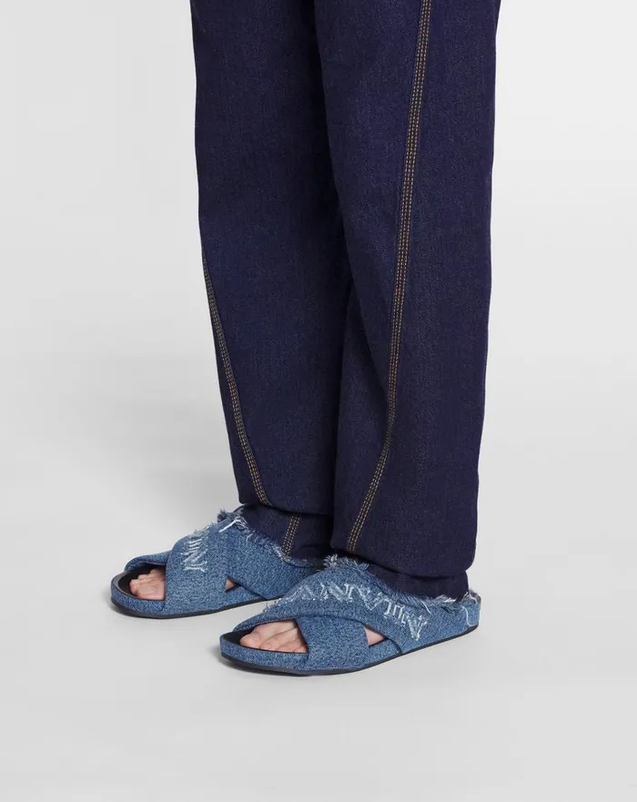 Men Sandals Lanvin Lanvin Tinkle Sandals In Denim Denim Blue Men Sandals Lanvin Lanvin Tinkle Sandals In Denim Denim Blue