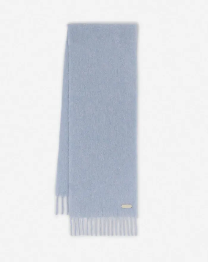 Men Scarves Lanvin Lanvin Fringed Scarf In Wool Newlanvin Blue