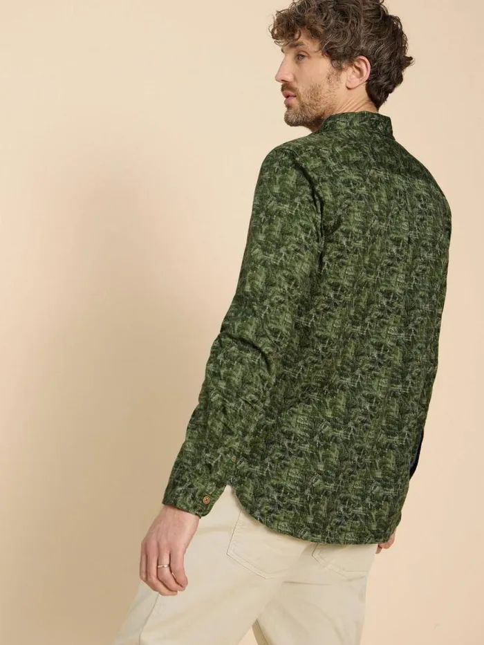 Men Shirts White Stuff Seaweed Printed Shirt Green Print Men Shirts White Stuff Seaweed Printed Shirt Green Print