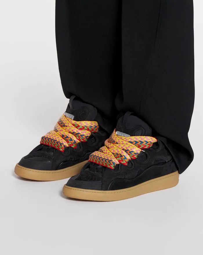 Men Sneakers Lanvin Leather Curb Sneakers Black Men Sneakers Lanvin Leather Curb Sneakers Black