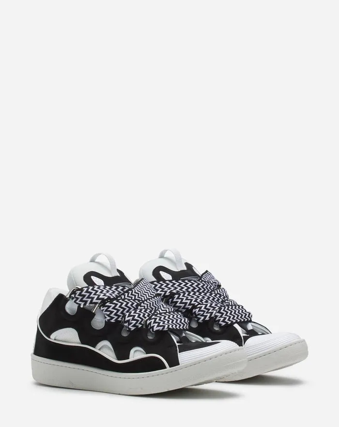 Men Sneakers Lanvin Leather Curb Sneakers Blackwhite Men Sneakers Lanvin Leather Curb Sneakers Blackwhite