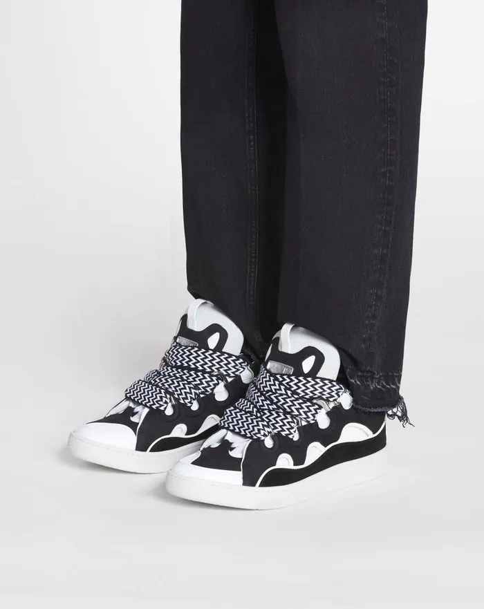 Men Sneakers Lanvin Leather Curb Sneakers Blackwhite Men Sneakers Lanvin Leather Curb Sneakers Blackwhite