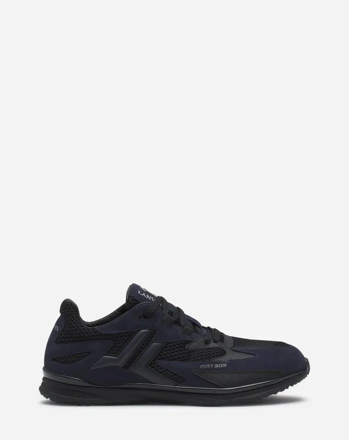 Men Sneakers Lanvin Meteor Sneakers In Mesh And Suede Anthraciteblack