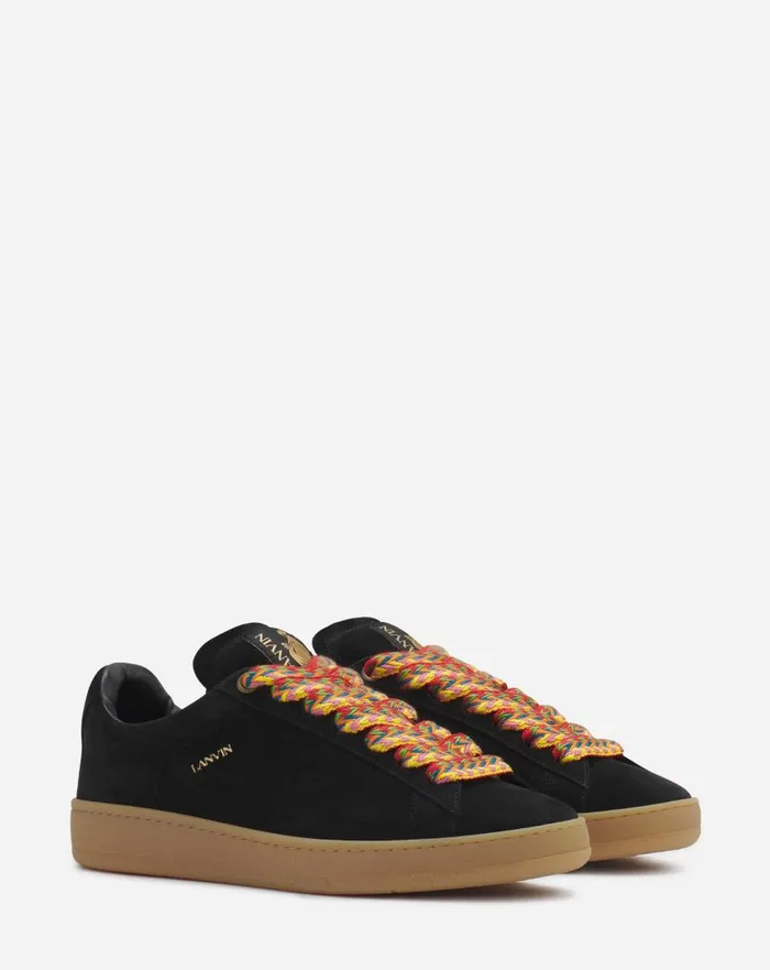 Men Sneakers Lanvin Suede Curb Lite Sneakers Black