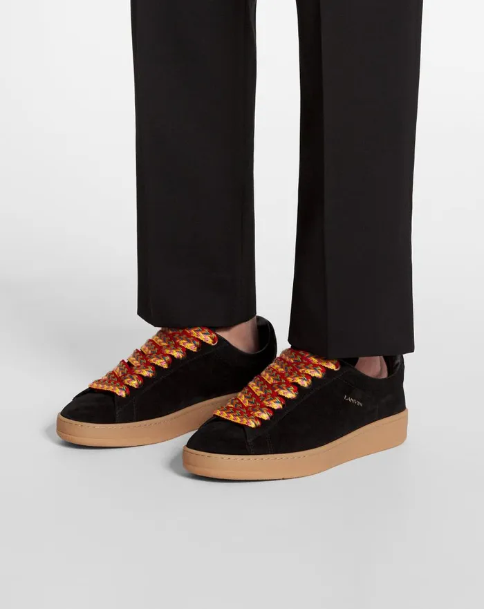 Men Sneakers Lanvin Suede Curb Lite Sneakers Black