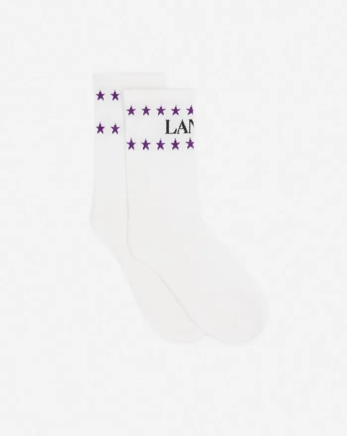 Men Socks Lanvin Lanvin X Future Stars Cotton Socks White Mustangblack