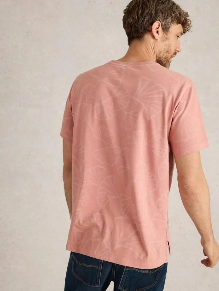 Men TShirts White Stuff Floral Printed Tee Pink Print Men TShirts White Stuff Floral Printed Tee Pink Print