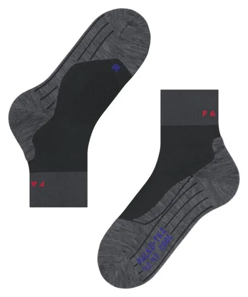 Men TK2 Explore Cool Short Men Trekking Short Sock Black FALKE Hiking Socks