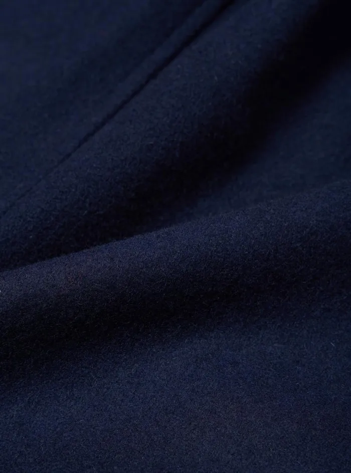 Men Universal Works Account Coat In Navy Melton Universal Works Coats and Outerwear