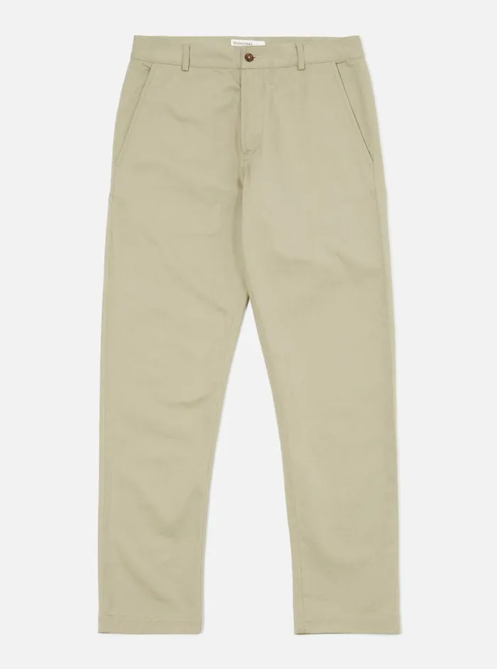 Men Universal Works Aston Pant In Stone Twill Universal Works Cotton Twill