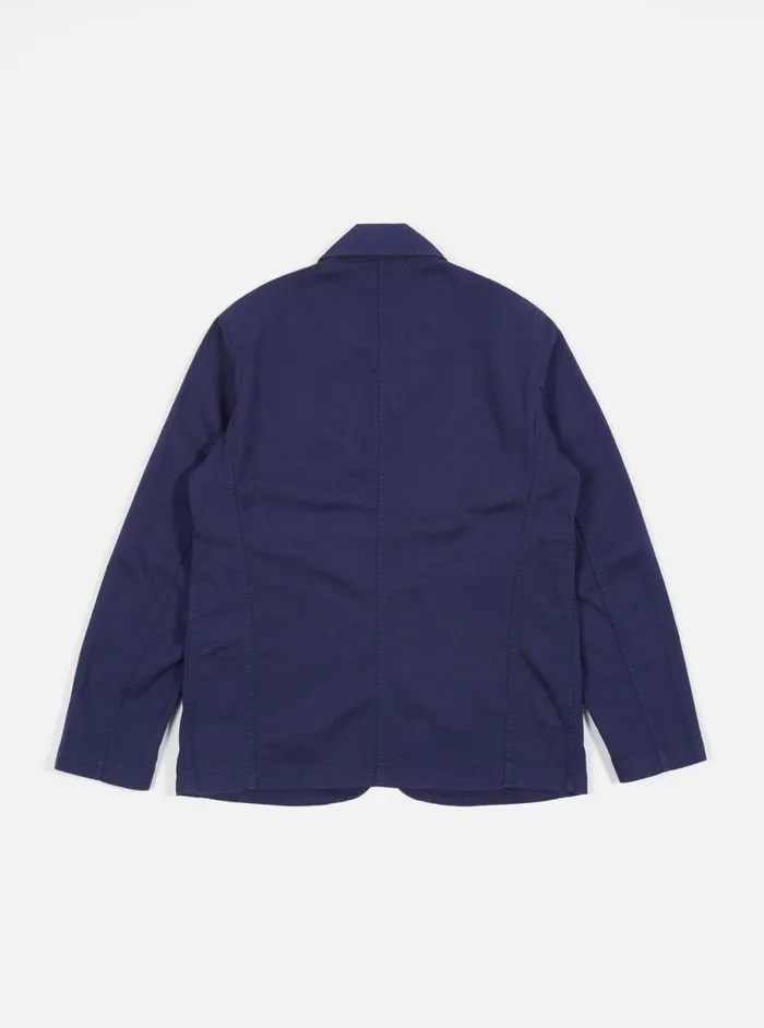 Men Universal Works Bakers Jacket In Work Blue Byron Twill Universal Works Jackets