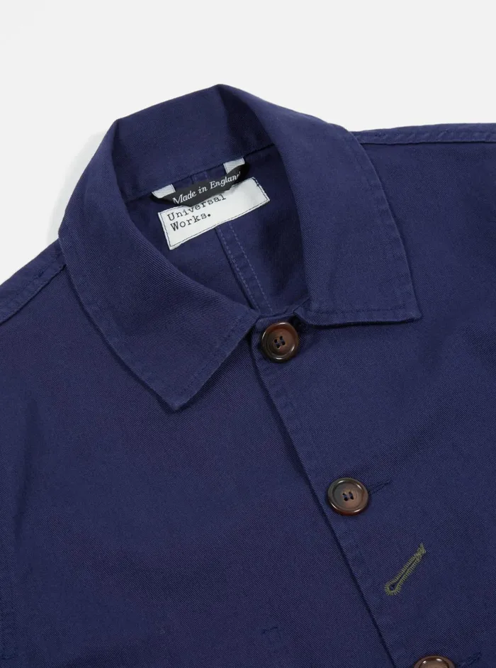 Men Universal Works Bakers Jacket In Work Blue Byron Twill Universal Works Jackets