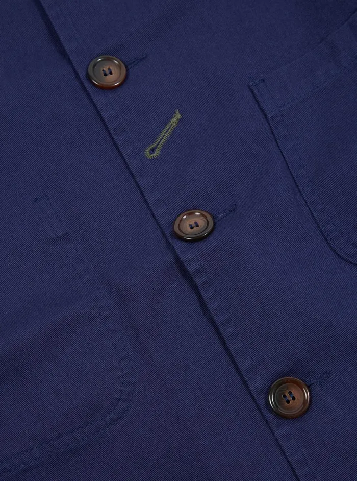 Men Universal Works Bakers Jacket In Work Blue Byron Twill Universal Works Jackets