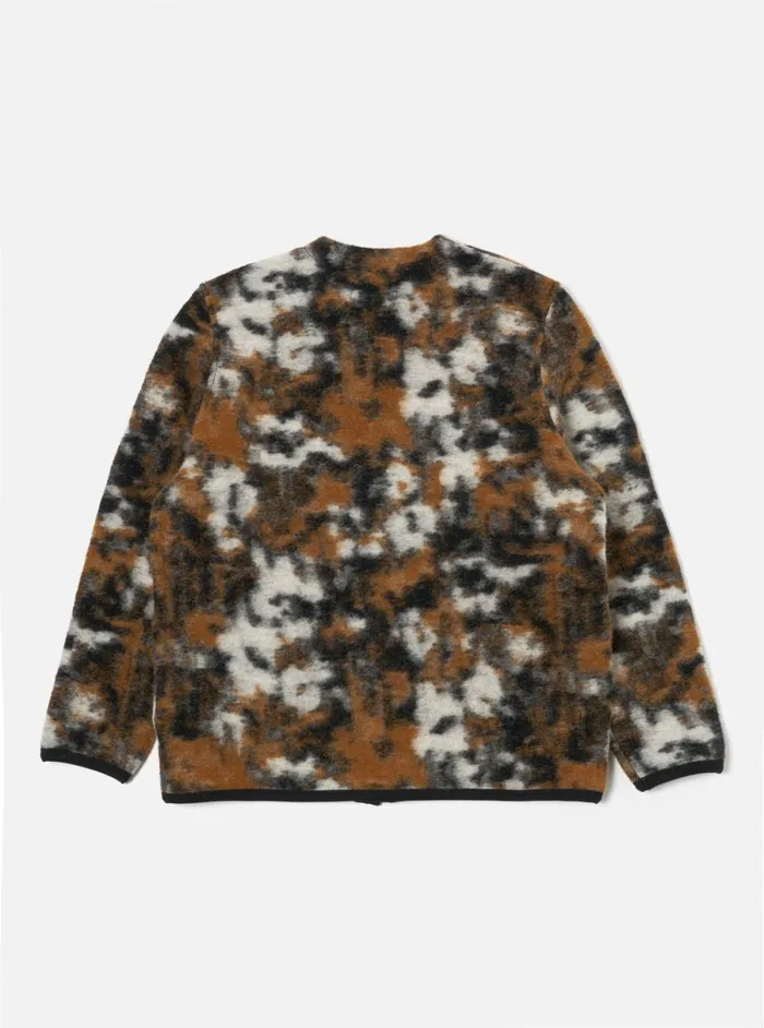 Men Universal Works Cardigan In Brown Ylang Flower Fleece Universal Works Cardigans