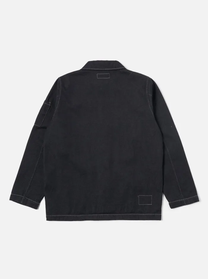 Men Universal Works Coverall Jacket In Black Cali Denim Universal Works Jackets