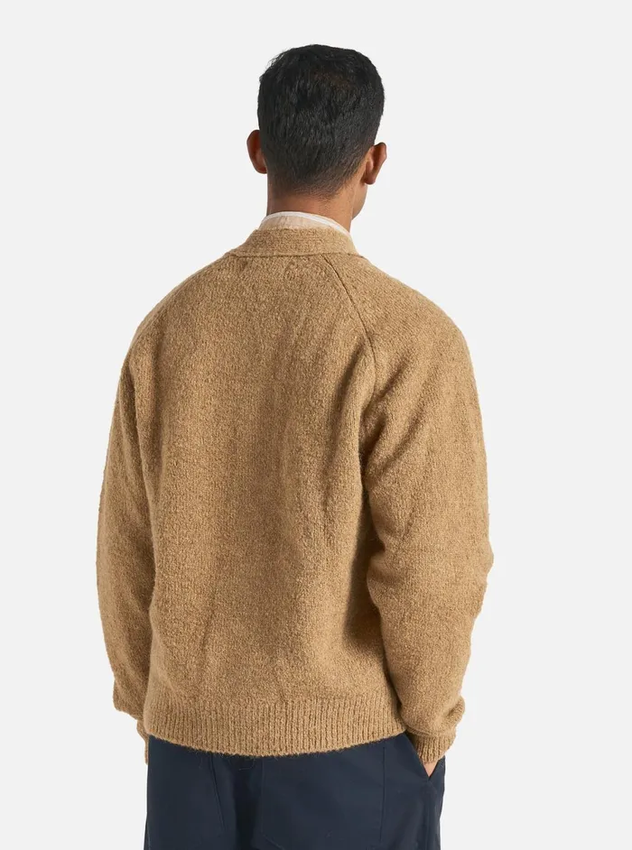 Men Universal Works David Cardigan In Sand Alpaca Knit Universal Works Cardigans