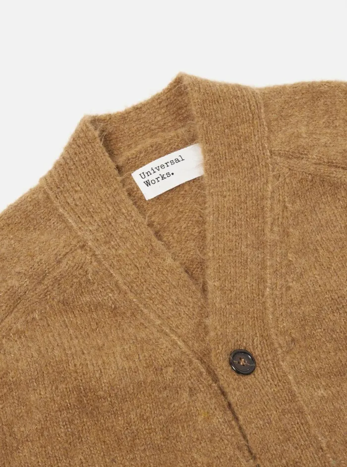Men Universal Works David Cardigan In Sand Alpaca Knit Universal Works Cardigans