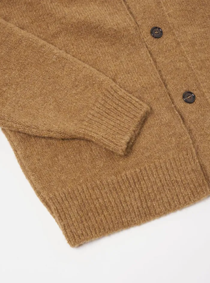 Men Universal Works David Cardigan In Sand Alpaca Knit Universal Works Cardigans