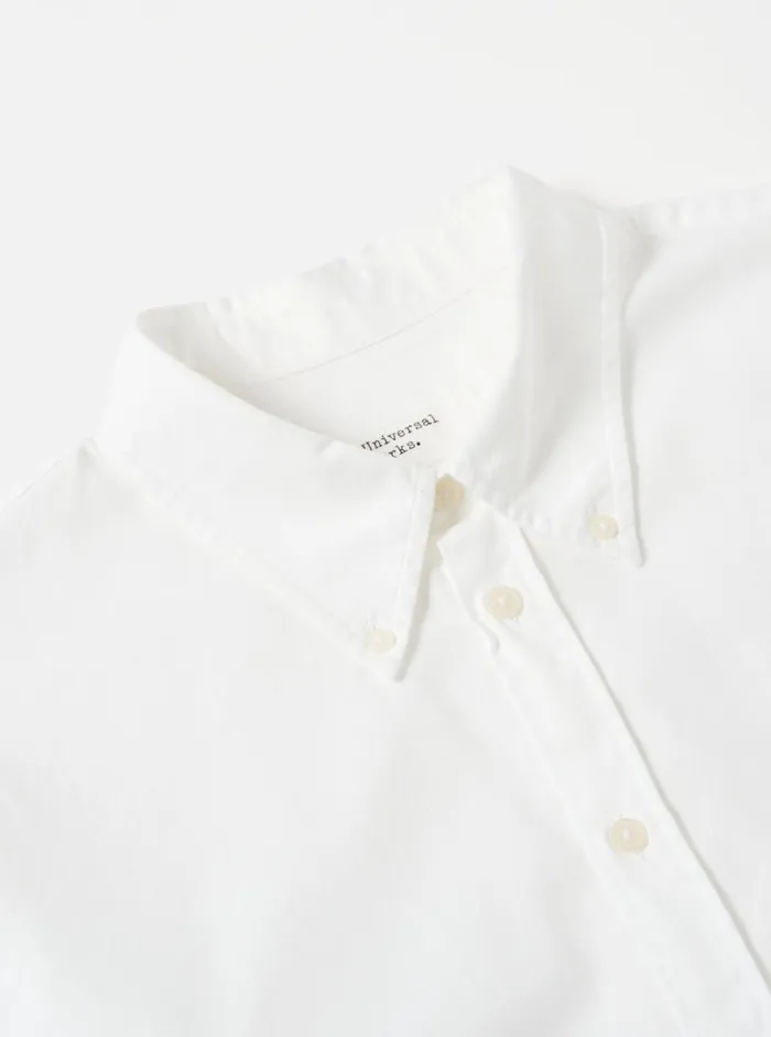 Men Universal Works Daybrook Shirt In White Organic Oxford Universal Works Shirts