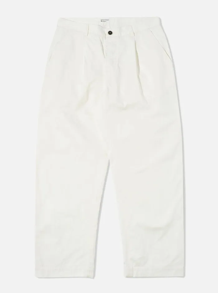 Men Universal Works Duke Pant In Ecru Twill Universal Works Cotton Twill