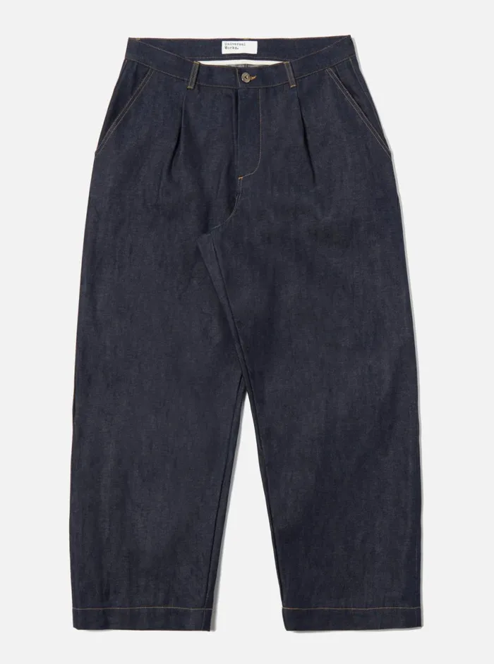 Men Universal Works Duke Pant In Indigo 13oz Selvedge Denim Universal Works Trousers