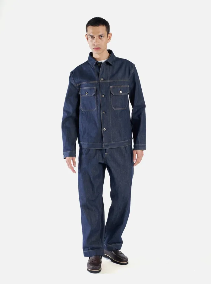 Men Universal Works Duke Pant In Indigo 13oz Selvedge Denim Universal Works Trousers