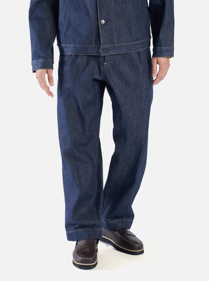 Men Universal Works Duke Pant In Indigo 13oz Selvedge Denim Universal Works Trousers
