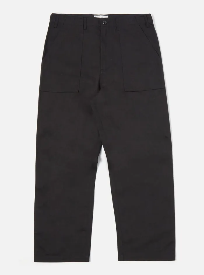 Men Universal Works Fatigue Pant In Black Twill Universal Works Cotton Twill