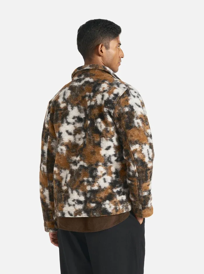 Men Universal Works Field Jacket In Brown Ylang Flower Fleece Universal Works Jackets