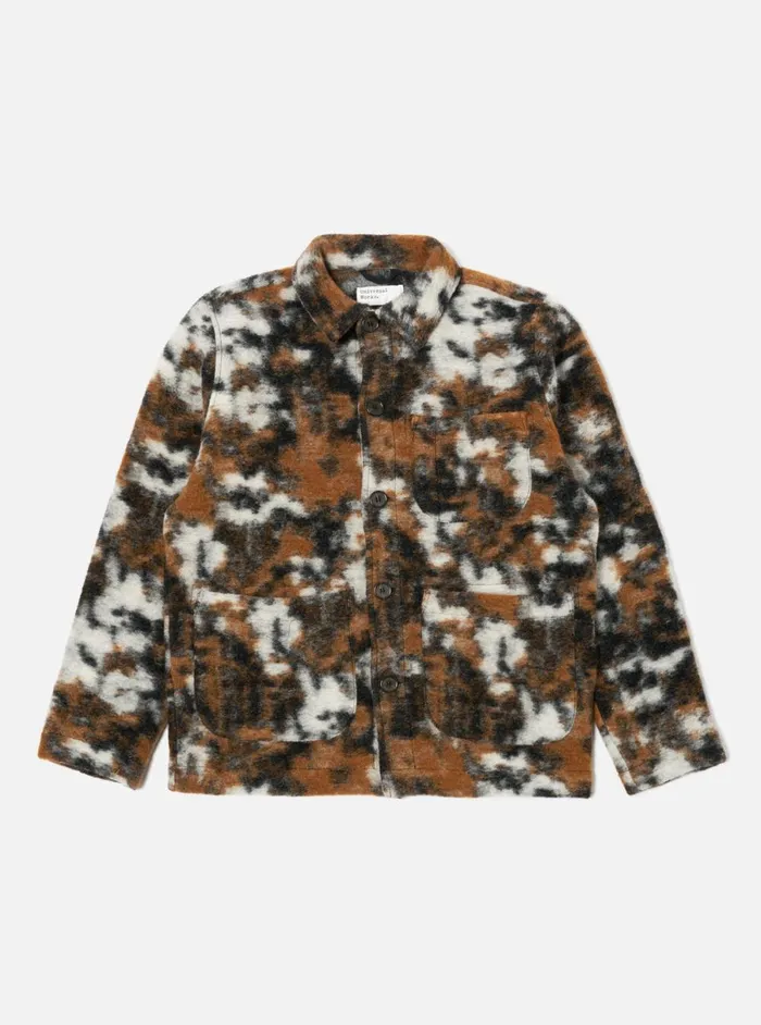 Men Universal Works Field Jacket In Brown Ylang Flower Fleece Universal Works Jackets