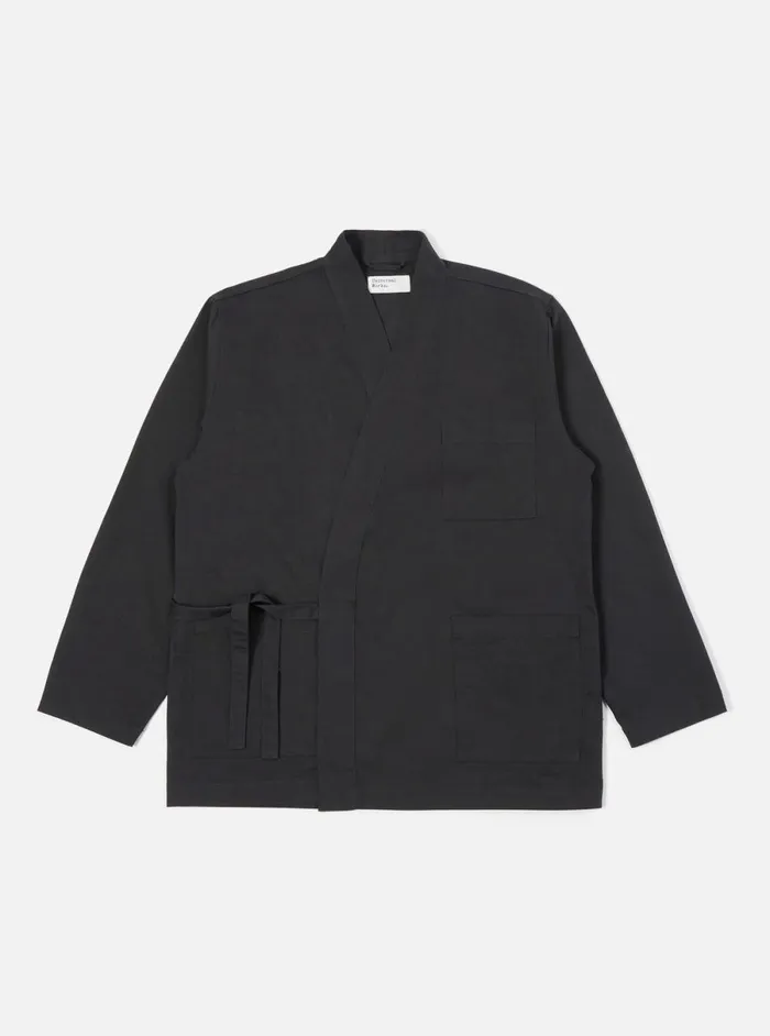 Men Universal Works Kyoto Work Jacket In Black Twill Universal Works Jackets