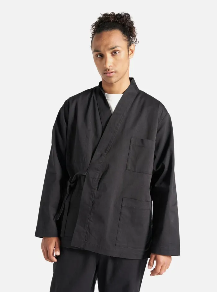 Men Universal Works Kyoto Work Jacket In Black Twill Universal Works Jackets