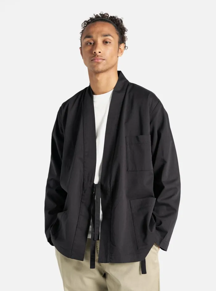Men Universal Works Kyoto Work Jacket In Black Twill Universal Works Jackets