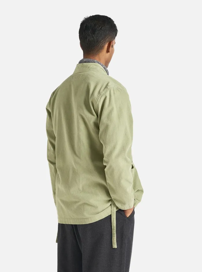 Men Universal Works Kyoto Work Jacket In Light Olive Fine Cord Universal Works Overshirts
