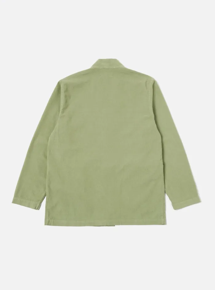 Men Universal Works Kyoto Work Jacket In Light Olive Fine Cord Universal Works Overshirts