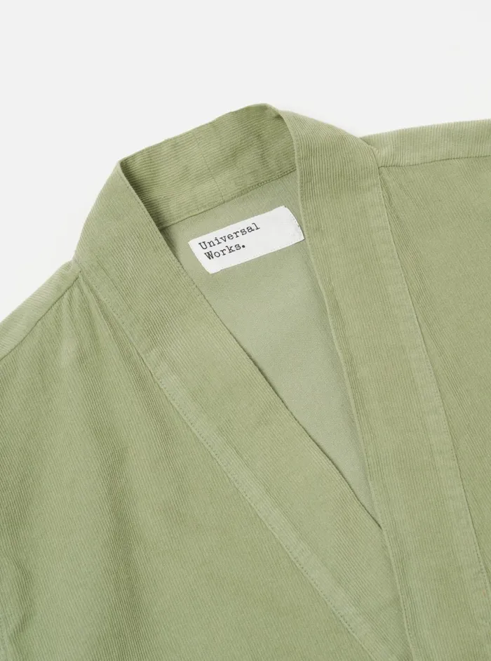 Men Universal Works Kyoto Work Jacket In Light Olive Fine Cord Universal Works Overshirts