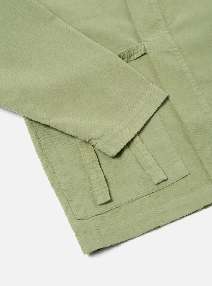Men Universal Works Kyoto Work Jacket In Light Olive Fine Cord Universal Works Overshirts