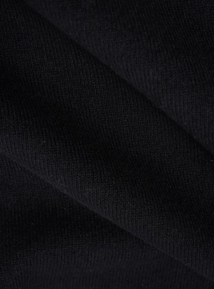 Men Universal Works LS Pullover Knit Shirt In Black Eco Cotton Universal Works Knitwear