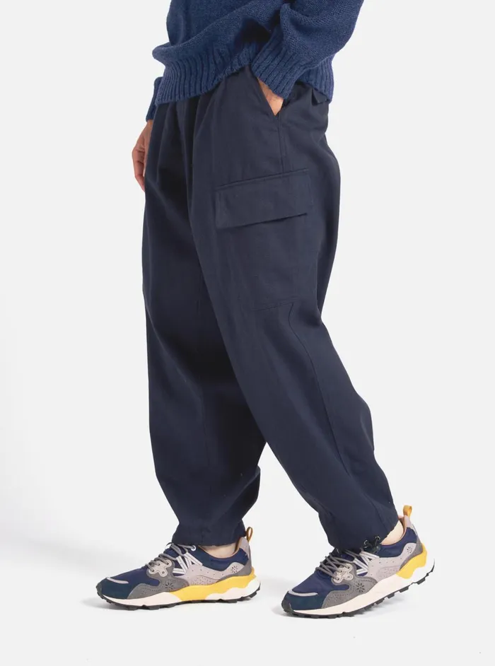 Men Universal Works Loose Cargo Pant In Navy Winter Twill Universal Works Trousers