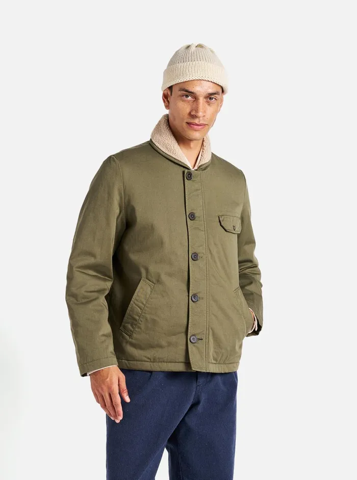 Men Universal Works N1 Jacket In Light Olive Twill Universal Works Coats and Outerwear
