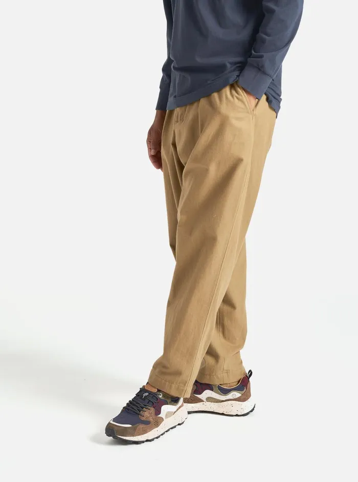 Men Universal Works Pleated Track Pant In Sand Brushed Moleskin Universal Works Trousers Men Universal Works Pleated Track Pant In Sand Brushed Moleskin Universal Works Trousers