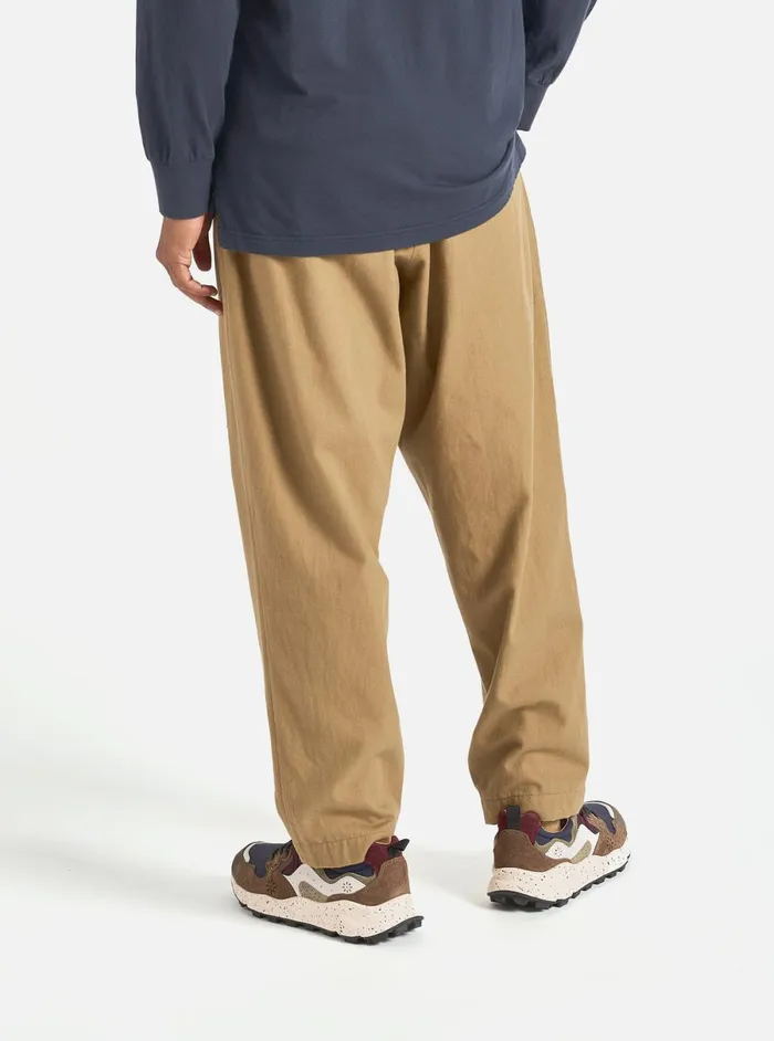 Men Universal Works Pleated Track Pant In Sand Brushed Moleskin Universal Works Trousers
