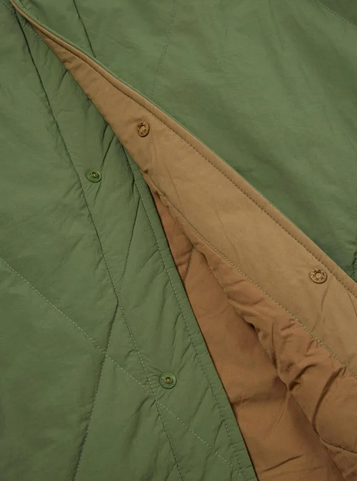 Men Universal Works Reversible Diamond Quilt Parka In Green Recycled Nylon Universal Works Coats and Outerwear