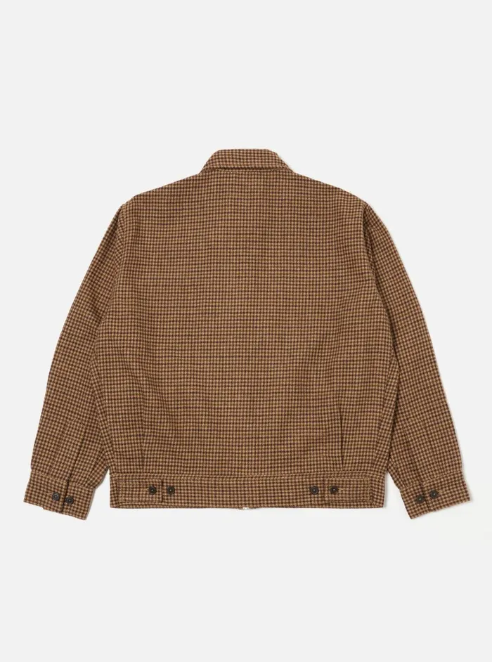 Men Universal Works Rose Bowl Jacket In Sand Houndstooth Tweed Universal Works Jackets