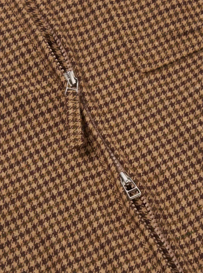 Men Universal Works Rose Bowl Jacket In Sand Houndstooth Tweed Universal Works Jackets