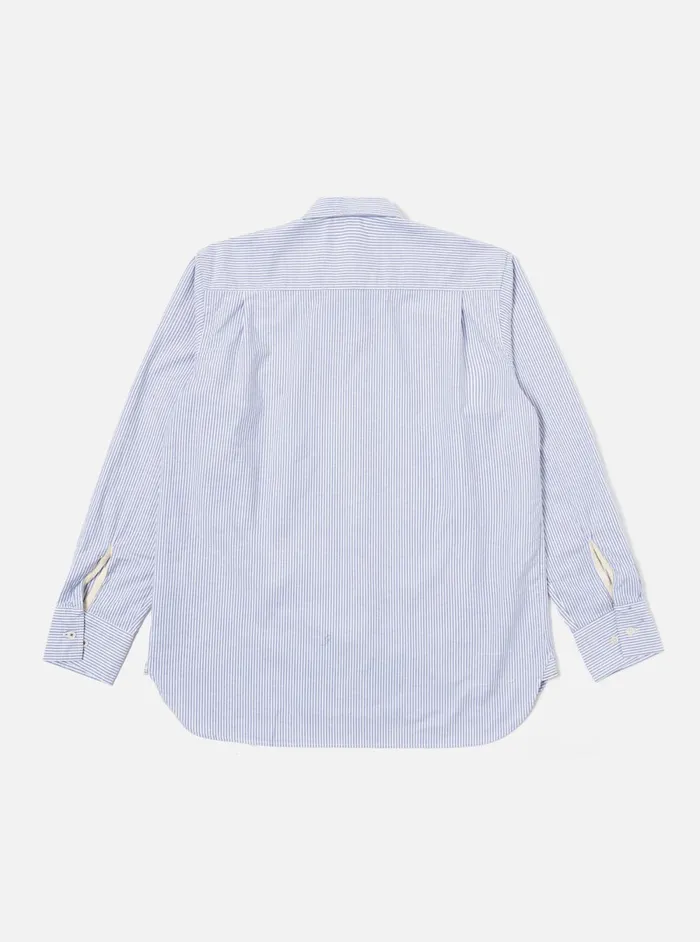 Men Universal Works Square Pocket Shirt In Navy Security Stripe Cotton Universal Works Shirts