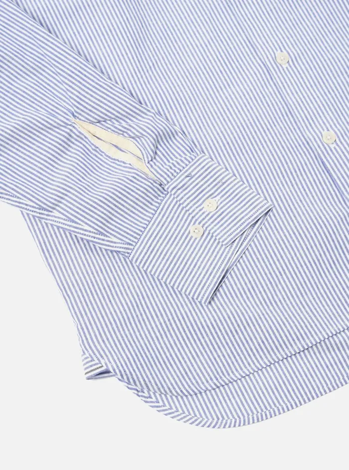 Men Universal Works Square Pocket Shirt In Navy Security Stripe Cotton Universal Works Shirts