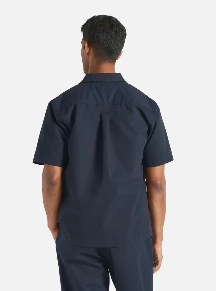 Men Universal Works Tech Overshirt In Navy Brushed Polytech Universal Works Overshirts