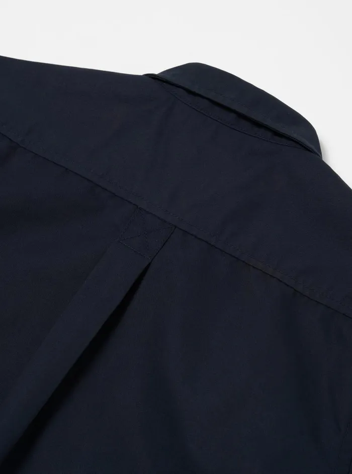Men Universal Works Tech Overshirt In Navy Brushed Polytech Universal Works Overshirts